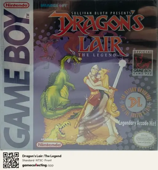 Dragon's Lair: The Legend Game Boy, NTSC box front