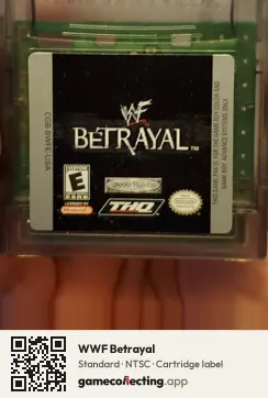 WWF Betrayal Game Boy Color, NTSC cartridge label