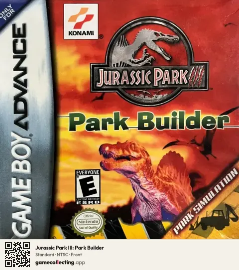 Jurassic Park III: Park Builder Game Boy Advance, NTSC box front