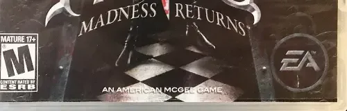Alice: Madness Returns, the ESRB box on its front