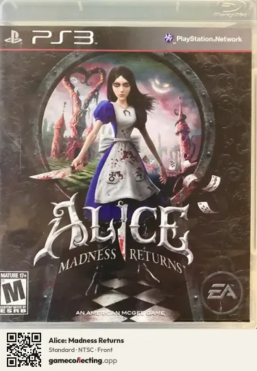 Alice: Madness Returns PlayStation 3, NTSC box front