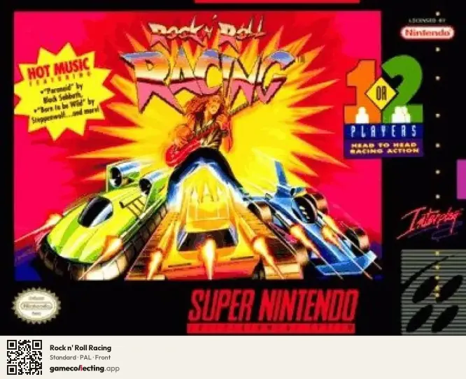 Rock n' Roll Racing Super Nintendo Entertainment System, PAL box front