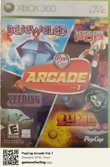 PopCap Arcade Vol. 1 Xbox 360, NTSC box front