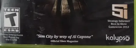 Omerta: City of Gangsters, the ESRB box on its front