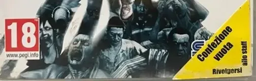Yakuza: Dead Souls, the PEGI square on its front