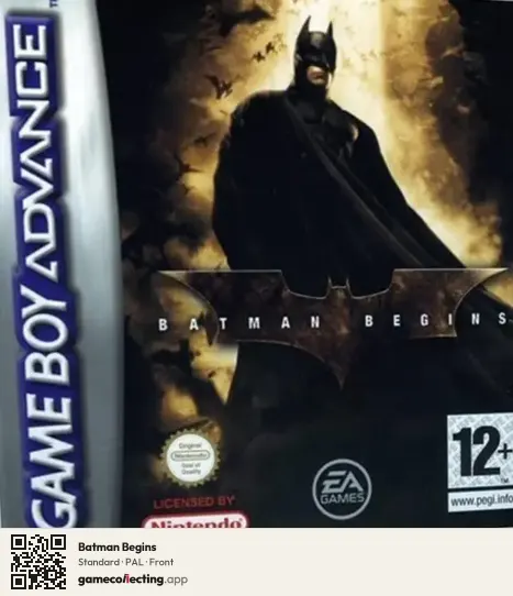 Batman Begins Game Boy Advance, PAL box front