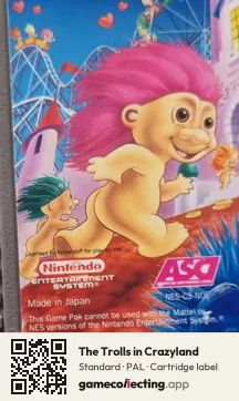 The Trolls in Crazyland Nintendo Entertainment System, PAL cartridge label
