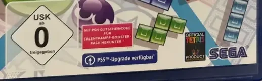 Puyo Puyo Tetris 2, the USK square on its front