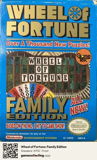 Wheel of Fortune: Family Edition Nintendo Entertainment System, NTSC box front