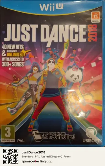 Just Dance 2018 Nintendo Wii U, United Kingdom box front