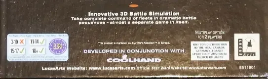 Star Wars: Rebellion, the ELSPA age band on its front