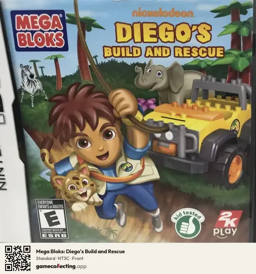 Mega Bloks: Diego's Build and Rescue Nintendo DS, NTSC box front