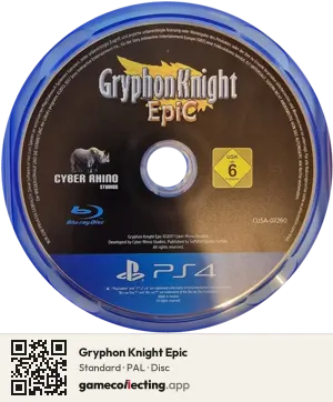 Gryphon Knight Epic PlayStation 4, PAL disc