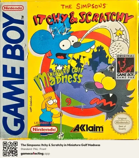 The Simpsons: Itchy & Scratchy in Miniature Golf Madness Game Boy, PAL box front