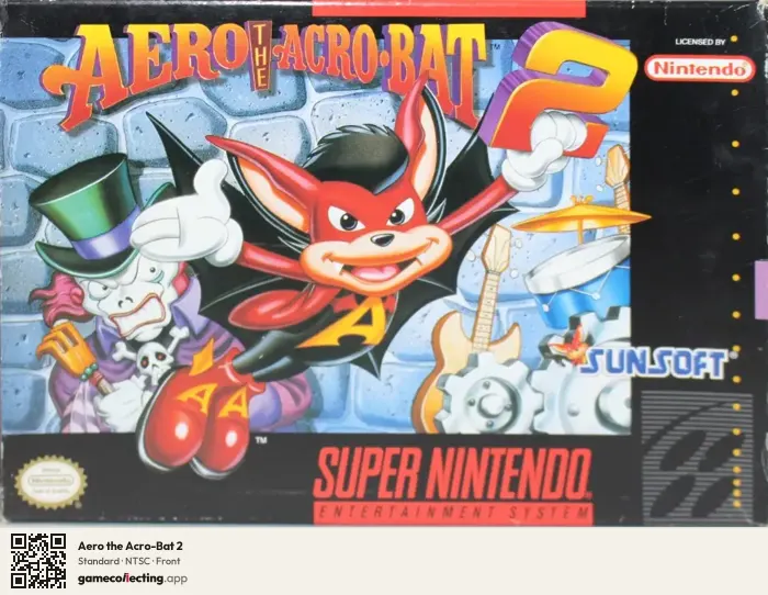 Aero the Acro-Bat 2 Super Nintendo Entertainment System, NTSC box front