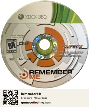Remember Me Xbox 360, NTSC disc