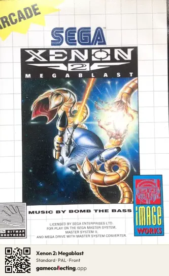 Xenon 2: Megablast Sega Master System, PAL box front