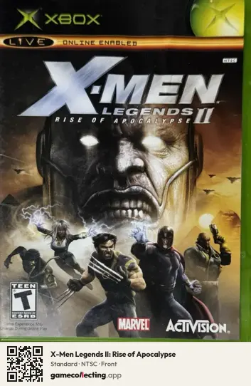 X-Men Legends II: Rise of Apocalypse Xbox, NTSC box front