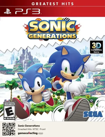 Sonic Generations PlayStation 3, NTSC box front