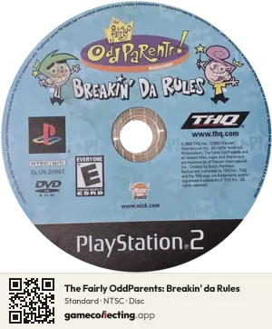 The Fairly OddParents: Breakin' da Rules PlayStation 2, NTSC disc