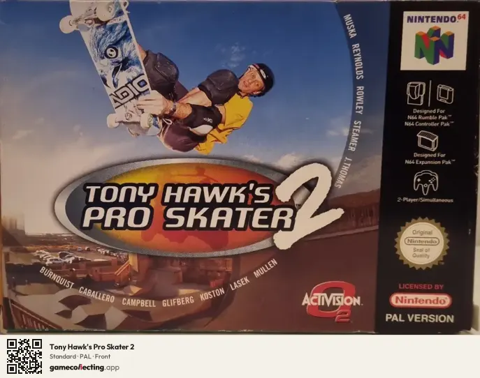Tony Hawk's Pro Skater 2 Nintendo 64, PAL box front