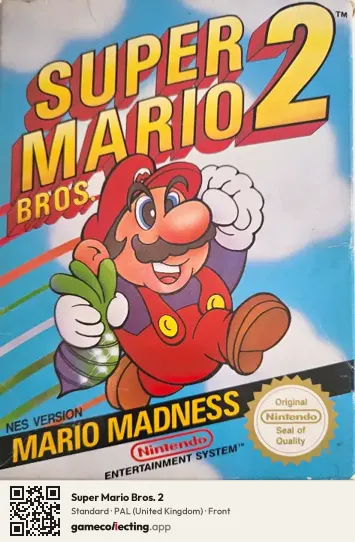 Super Mario Bros. 2 Nintendo Entertainment System, United Kingdom box front