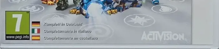 Skylanders: Giants, the PEGI square on its front