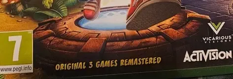 Crash Bandicoot N. Sane Trilogy, the PEGI square on its front