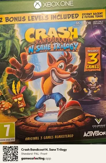 Crash Bandicoot N. Sane Trilogy Xbox One, PAL box front