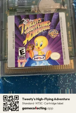 Tweety's High-Flying Adventure Game Boy Color, NTSC cartridge label