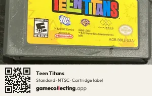 Teen Titans Game Boy Advance, NTSC cartridge label