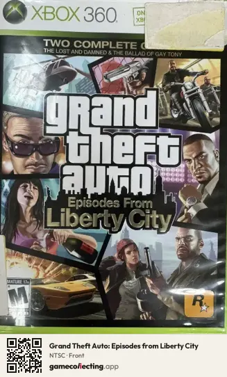 Grand Theft Auto: Episodes from Liberty City Xbox 360, NTSC box front