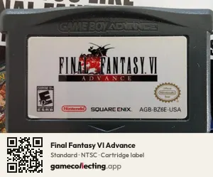 Final Fantasy VI Advance Game Boy Advance, NTSC cartridge label