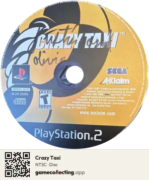 Crazy Taxi PlayStation 2, NTSC disc