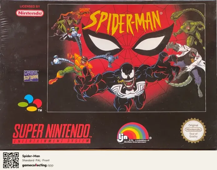 Spider-Man Super Nintendo Entertainment System, PAL box front