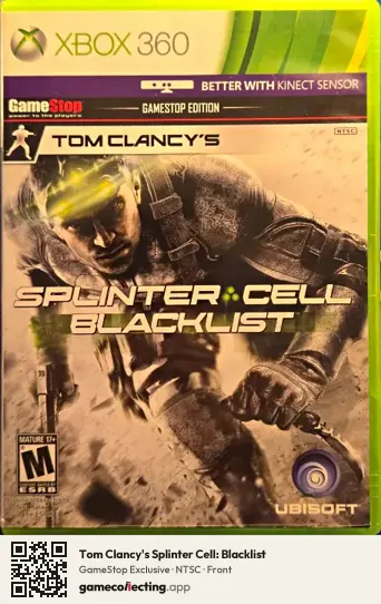 Tom Clancy's Splinter Cell: Blacklist Xbox 360, NTSC box front