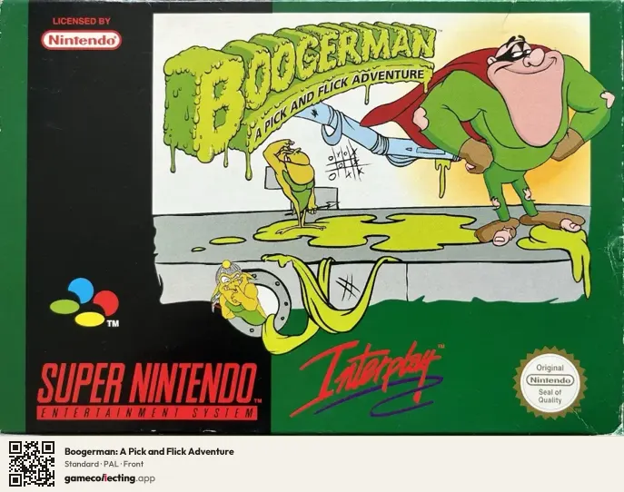 Boogerman: A Pick and Flick Adventure Super Nintendo Entertainment System, PAL box front