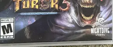 Turok Trilogy Bundle, the ESRB box on its front