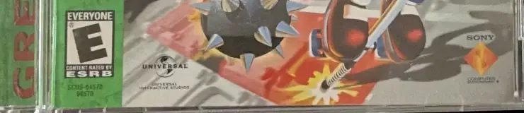 Crash Bash, the ESRB box on its front