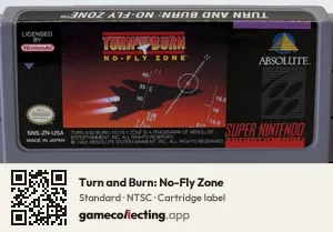 Turn and Burn: No-Fly Zone Super Nintendo Entertainment System, NTSC cartridge label
