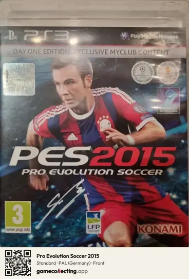 Pro Evolution Soccer 2015 PlayStation 3, Germany box front