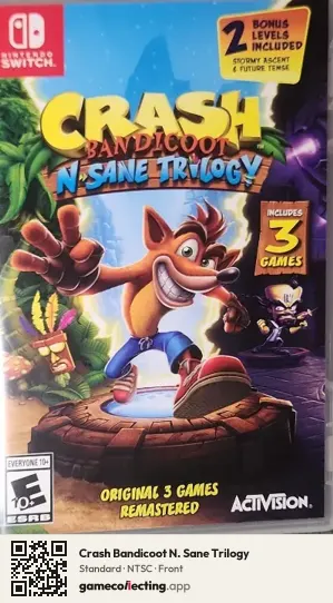 Crash Bandicoot N. Sane Trilogy Nintendo Switch, NTSC box front