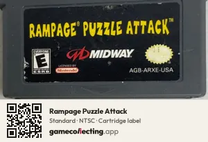Rampage Puzzle Attack Game Boy Advance, NTSC cartridge label