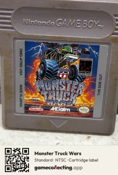 Monster Truck Wars Game Boy, NTSC cartridge label