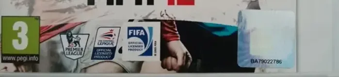 FIFA 12, the PEGI square on its front