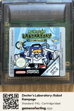 Dexter's Laboratory: Robot Rampage Game Boy Color, PAL cartridge label