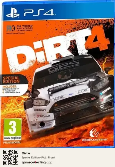 Dirt 4 PlayStation 4, PAL box front
