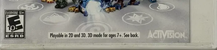 Skylanders: Giants, the ESRB box on its front