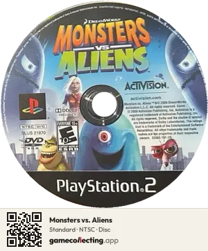 Monsters vs. Aliens PlayStation 2, NTSC disc
