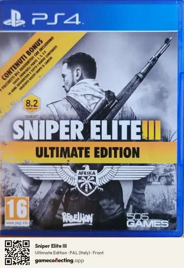 Sniper Elite III PlayStation 4, Italy box front